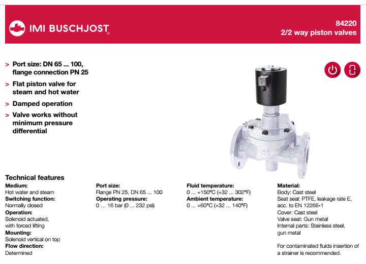 宝硕buschjost电磁阀84220系列参数图
