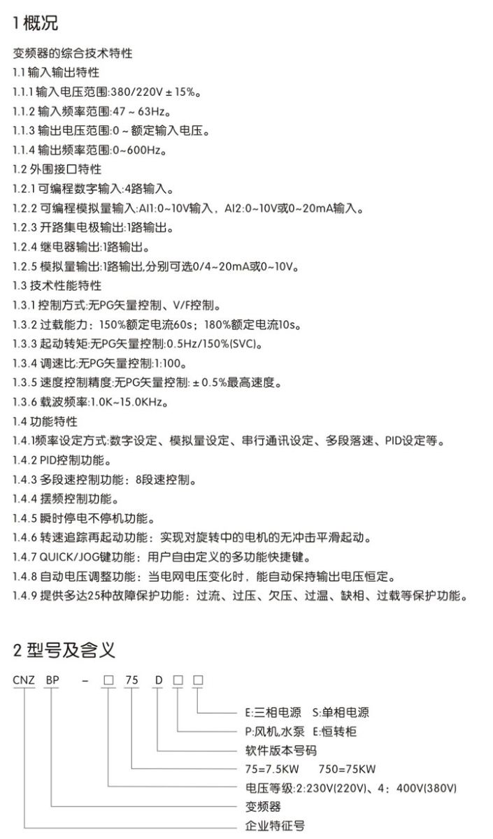长征CNZBP系列变频器介绍图