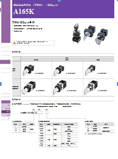 欧姆龙钥匙型选择开关 （可拆卸）A165E