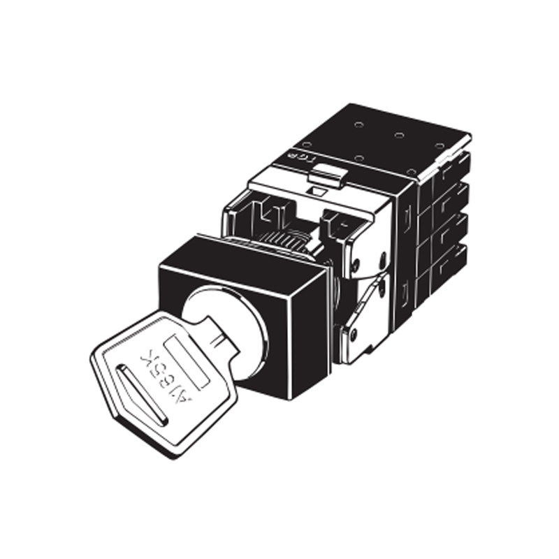 欧姆龙 OMRON 无螺钉夹箍钥匙型选择开关 A165K-J系列