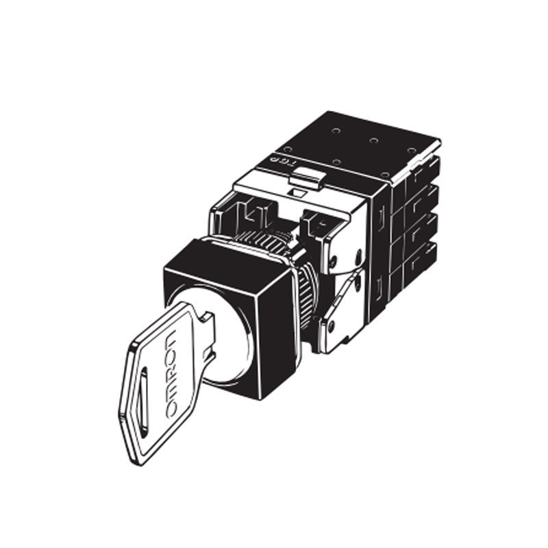 欧姆龙 OMRON 无螺钉夹箍钥匙型选择开关 A165K-A系列