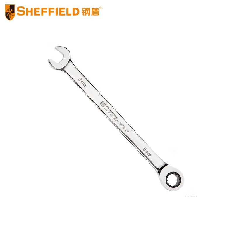 钢盾 SHEFFIELD S018608 公制精抛光棘开两用长快扳8mm~32mm