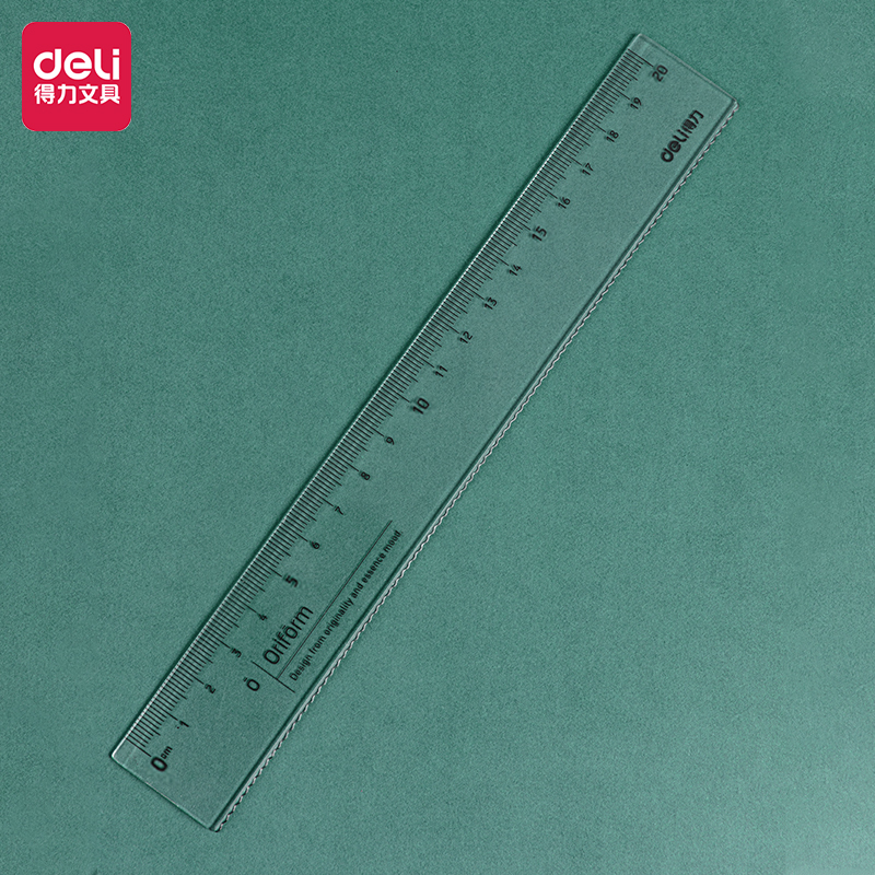 得力 deli 简约时尚光滑不伤刻度清晰手亚克力材质学习办公透明直尺 79754型