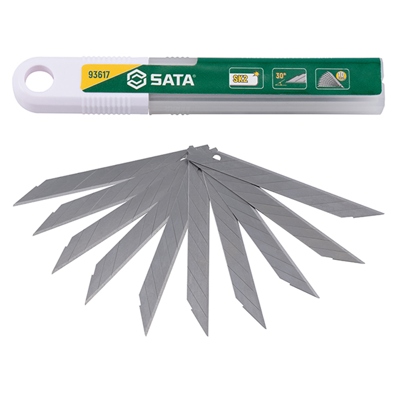 世达工具 SATA 10件套尖角美工刀刀片9节 9*73MM