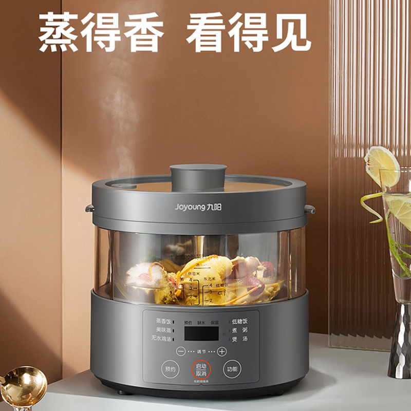九阳 Joyoung 玻璃上盖烹饪可视化蒸汽加热技术蒸汽饭煲 F30S-S160型