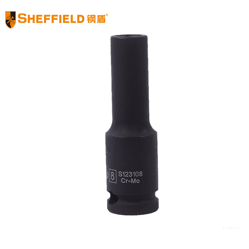 钢盾 SHEFFIELD S123108 3/8"系列风动公制长套筒8mm~19mm